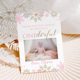 Winter ONEderland Thank You Photo Card Snowflaks サンキューカード