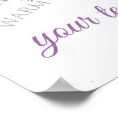 Winter Onederland Warm Up編集可能パープルポスター ポスター (角)