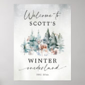 Winter ONEderland Woodland 1st Birthday Welcome ポスター (正面)