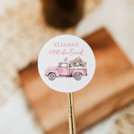 Winter Onederland Woodland Animals 1st Birthday ラウンドシール