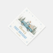 Winter Onederland Woodland Animals Birthday Napkin スタンダードカクテルナプキン (角)