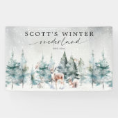 Winter ONEderland Woodland Forest 1st Birthday 横断幕 (横)