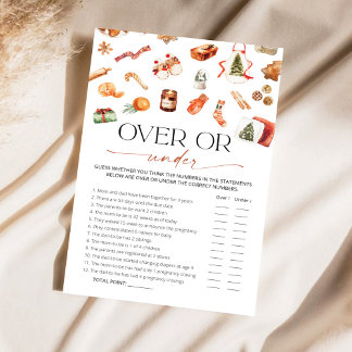 Winter over or under Baby Shower Game