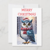 Winter Owl Christmas Wishes カード (正面)