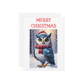Winter Owl Christmas Wishes カード (正面/裏面インサイチュ)