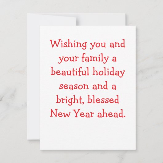 Winter Owl Christmas Wishes カード (裏面)