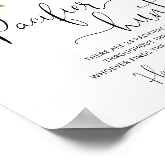 Winter Pacifier Hunt Sign. Find The Pacifier Game  ポスター (角)