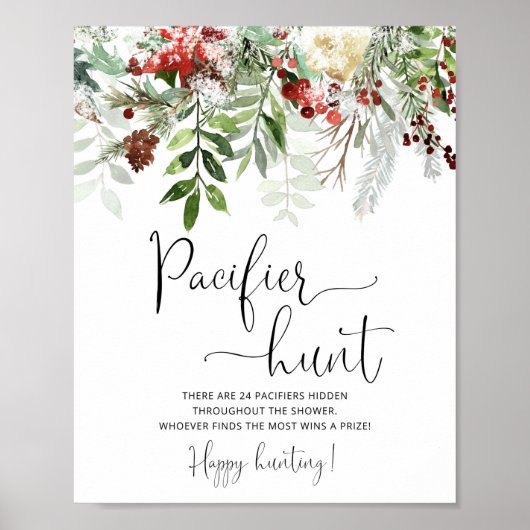 Winter Pacifier Hunt Sign. Find The Pacifier Game  ポスター (正面)