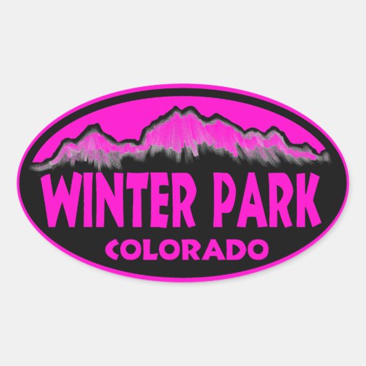Winter Parkコロラド州ピンクの楕円形のシール 楕円形シール (正面)