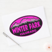 Winter Parkコロラド州ピンクの楕円形のシール 楕円形シール (封筒)