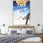 Winter Parkコロラド州ヴィンテージ旅行ポスター キャンバスプリント (インサイチュ (寝室))