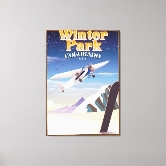 Winter Parkコロラド州ヴィンテージ旅行ポスター キャンバスプリント (正面)