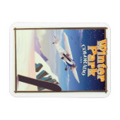 Winter Parkコロラド州ヴィンテージ旅行ポスター マグネット (横)