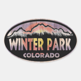 Winter Parkコロラド州旗の楕円形のシール 楕円形シール