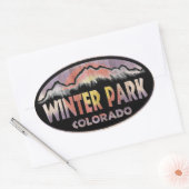 Winter Parkコロラド州旗の楕円形のシール 楕円形シール (封筒)
