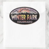Winter Parkコロラド州旗の楕円形のシール 楕円形シール (バッグ)