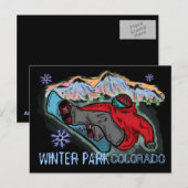 Winter Park Coloradoスノーボーダーのシェードポストカード ポストカード (正面/裏面)