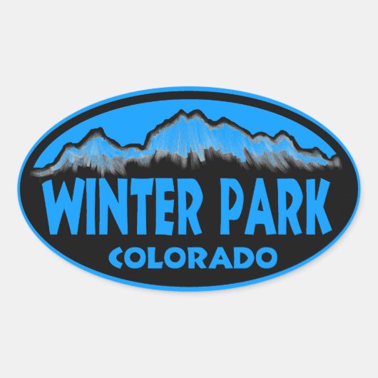 Winter Park Coloradoブルーオーバルシール 楕円形シール (正面)