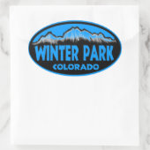 Winter Park Coloradoブルーオーバルシール 楕円形シール (バッグ)