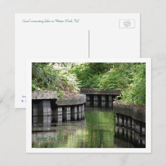 Winter Park, FL Canal ポストカード (正面/裏面)