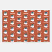 Winter Party Christmas Toy Cat  ラッピングペーパーシート (正面2)