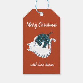 Winter Party Christmas Toy Cat Gift  ギフトタグ