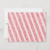 Winter Pastel Pink Snowflake Sleigh Baby Shower サンキューカード (裏面)