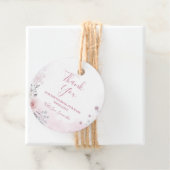 Winter Pastel Pink Snowflake Sleigh Baby Shower フェイバータグ (インサイチュ)