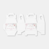 Winter Pastel Pink Snowflake Sleigh Baby Shower フェイバーボックス (折り畳みなし)