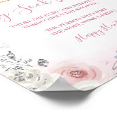 Winter Pastel Pink Snowflake Sleigh Baby Sock Hunt ポスター (角)