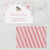 Winter Pastel Pink Snowflake Sleigh Books for Baby エンクロージャーカード (正面/裏面)