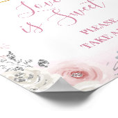 Winter Pastel Pink Snowflake Sleigh Love is Sweet ポスター (角)