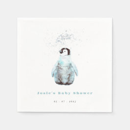 Winter Penguin Baby Shower スタンダードカクテルナプキン
