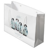 Winter Penguin Baby Shower ラージペーパーバッグ (正面アングル)