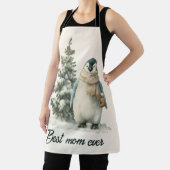 Winter Penguin “Best Mom Ever” Design エプロン (インサイチュ)