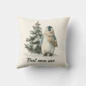Winter Penguin “Best Mom Ever” Design クッション (裏面)