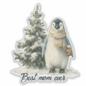 Winter Penguin “Best Mom Ever” Design シール (正面)