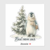 Winter Penguin “Best Mom Ever” Design シール (シート)