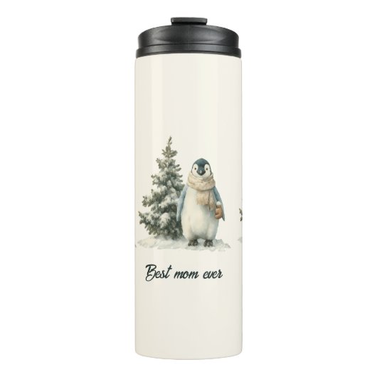 Winter Penguin “Best Mom Ever” Design タンブラー (正面)