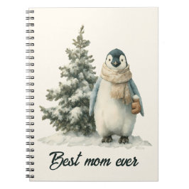 Winter Penguin “Best Mom Ever” Design ノートブック