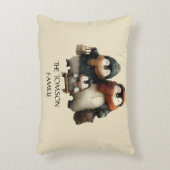 Winter Penguin Family Personalized Design アクセントクッション (正面(垂直))