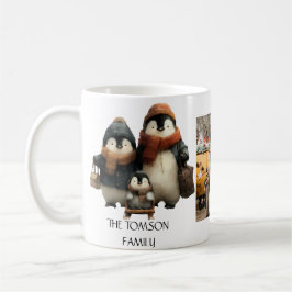 Winter Penguin Family Personalized Design コーヒーマグカップ