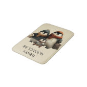 Winter Penguin Family Personalized Design バスマット (アングル)