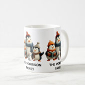 Winter Penguin Family with Snowman コーヒーマグカップ (正面右)