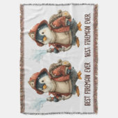 Winter Penguin Firefighter Ping Pong Paddle スローブランケット (正面縦)