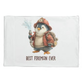 Winter Penguin Firefighter Ping Pong Paddle 枕カバー (裏面)