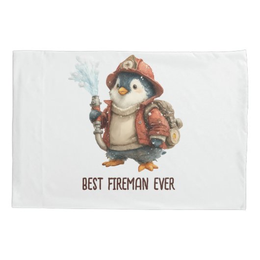 Winter Penguin Firefighter Ping Pong Paddle 枕カバー (裏面)