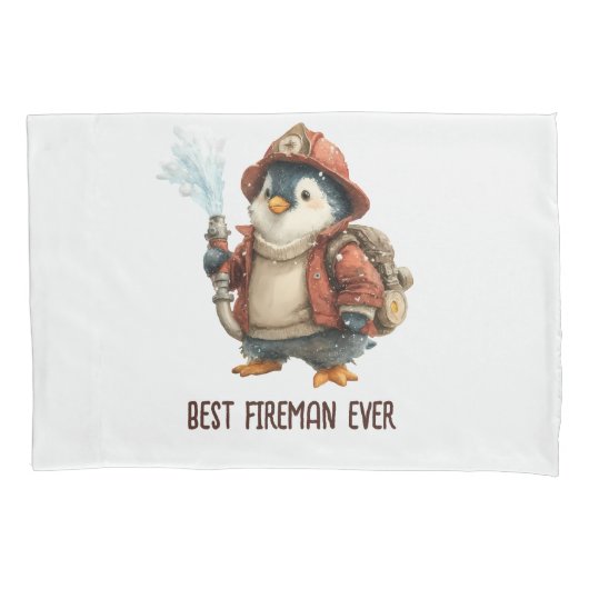 Winter Penguin Firefighter Ping Pong Paddle 枕カバー (正面)
