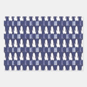 Winter Penguin Pattern Blue Wrapping Paper  ラッピングペーパーシート (正面)
