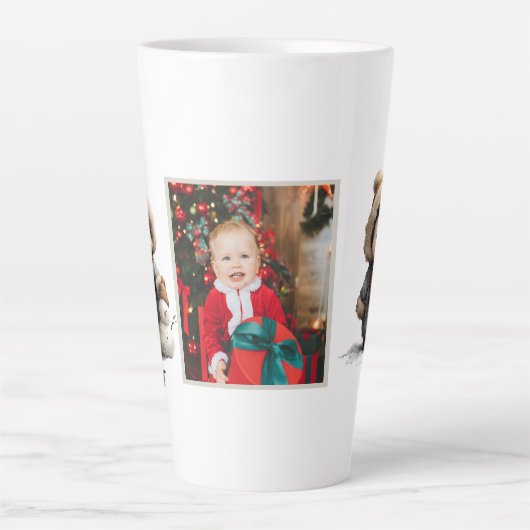 Winter Penguin with Snowman Design カフェラテマグ (正面)